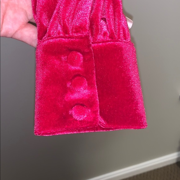 Velvet pink square neck crop top - Picture 4 of 4